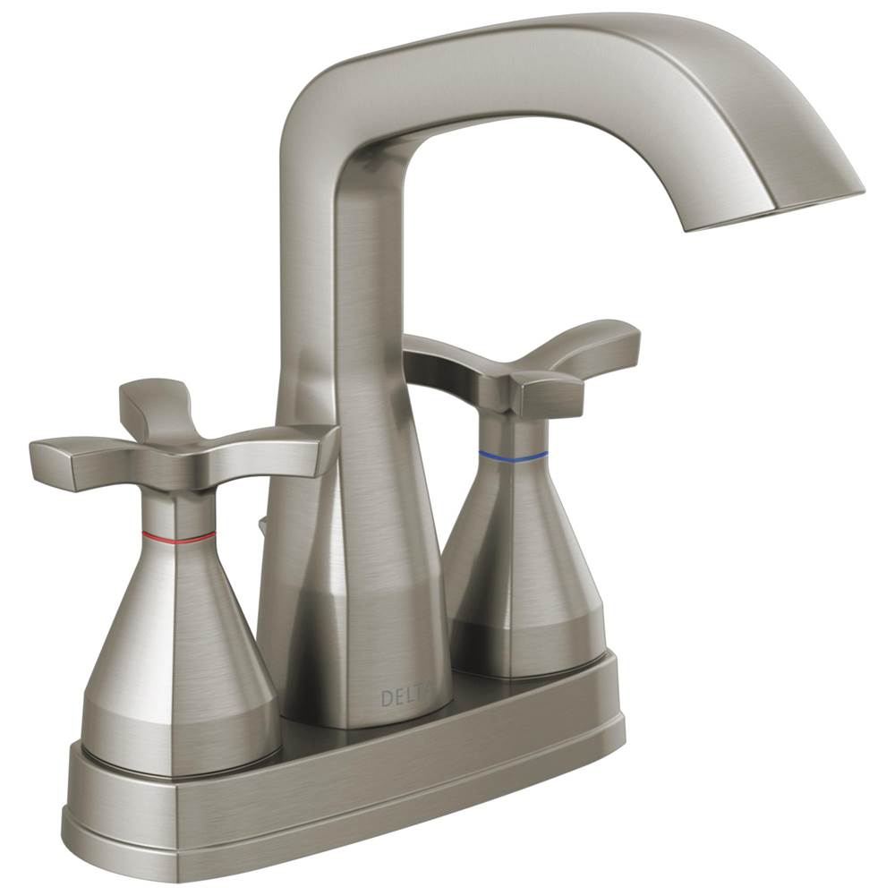Delta Faucet - Stryke Two Handle Centerset Bathroom Faucet With Pop-Up Drain - Lumicoat Stainless
