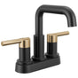 Delta Faucet - NicoliE Two Handle Centerset Bathroom Faucet - Matte Black / Champagne Bronze