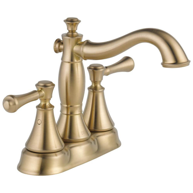Delta Faucet - CassidyE Two Handle Centerset Bathroom Faucet - Metal Pop-Up - Champagne Bronze