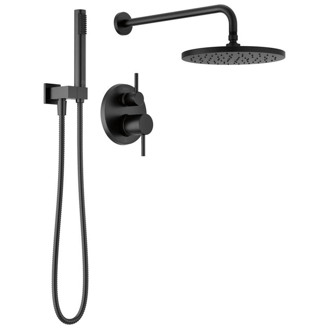Delta Faucet - ModernE Monitor 14 Series Shower with Raincan, Hand Shower & Rough Valve - Matte Black