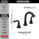 KayraE Two Handle Widespread Pull-Down Bathroom Faucet