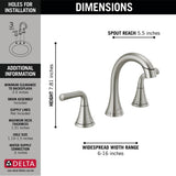 KayraE Two Handle Widespread Pull-Down Bathroom Faucet