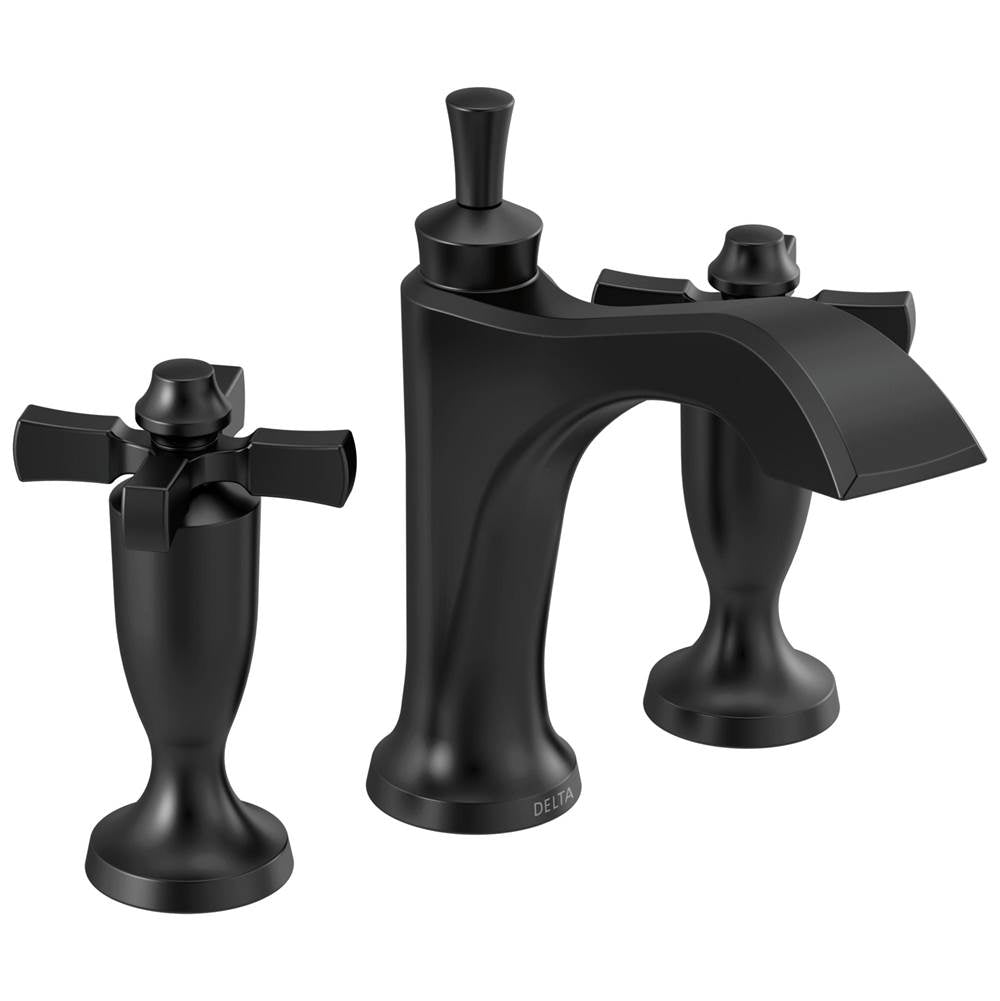 Delta Faucet - DorvalE Two Handle Widespread Bathroom Faucet - Matte Black