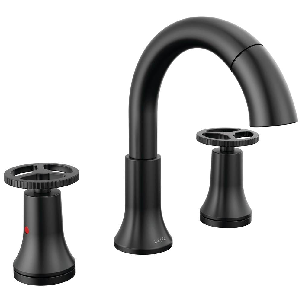 Delta Faucet - Trinsic Two Handle Widespread Pull Down Bathroom Faucet - Matte Black