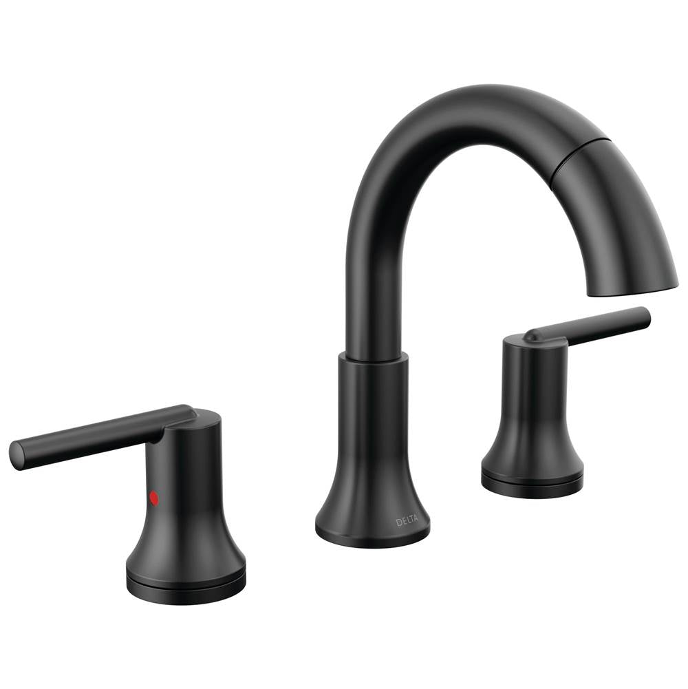 Delta Faucet - Trinsic Two Handle Widespread Pull Down Bathroom Faucet - Matte Black