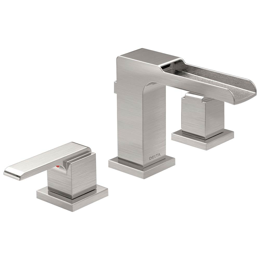 Delta Faucet - Ara Two Handle Widespread Channel Bathroom Faucet - Stainless