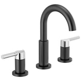 Delta Faucet - NicoliE Two Handle Widespread Bathroom Faucet - Black With Chrome