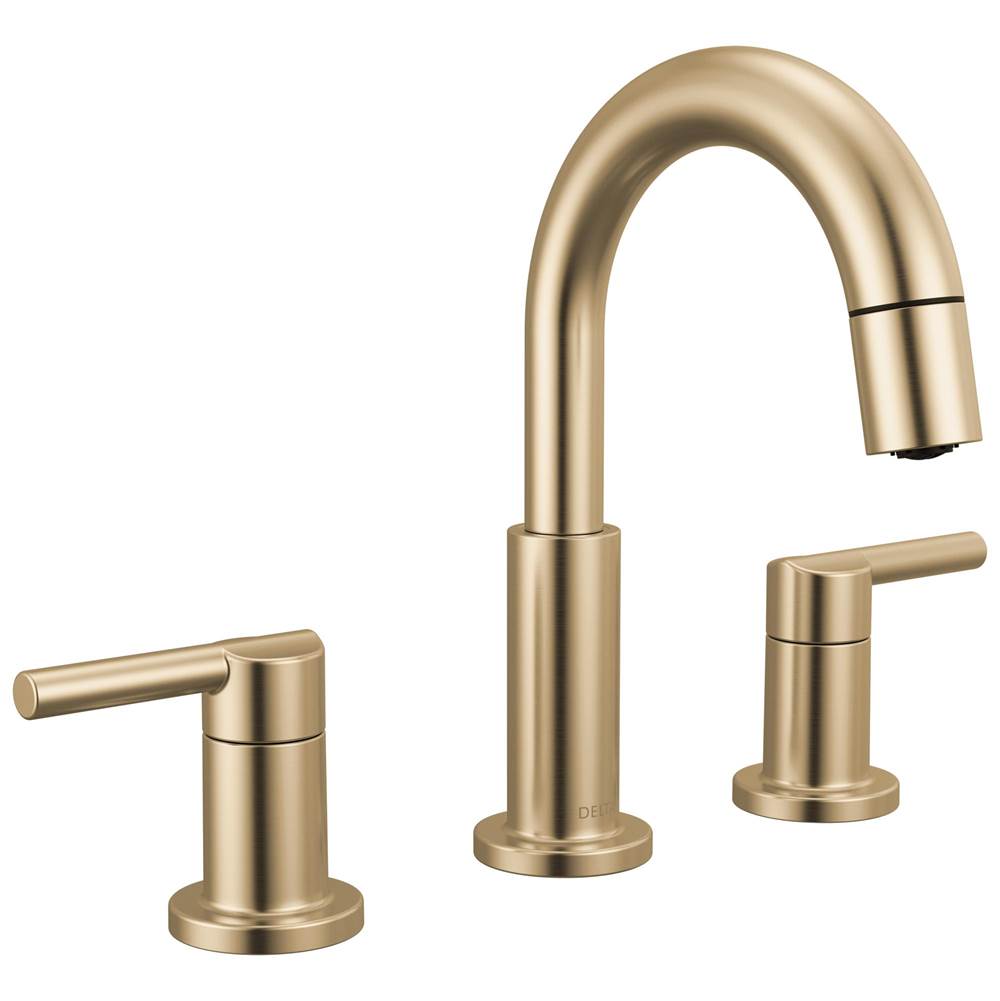 Delta Faucet - NicoliE Two Handle Widespread Pull-Down Bathroom Faucet - Champagne Bronze
