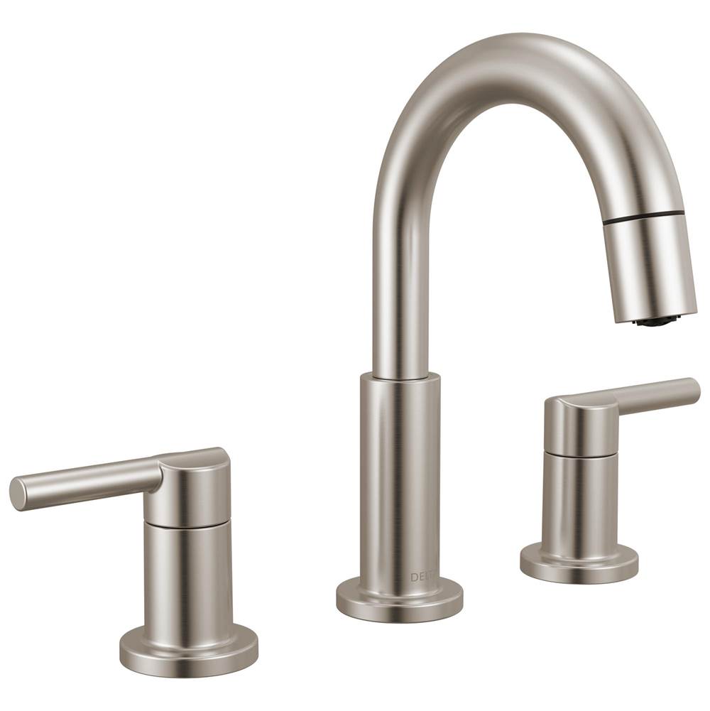 Delta Faucet - NicoliE Two Handle Widespread Pull-Down Bathroom Faucet - Stainless