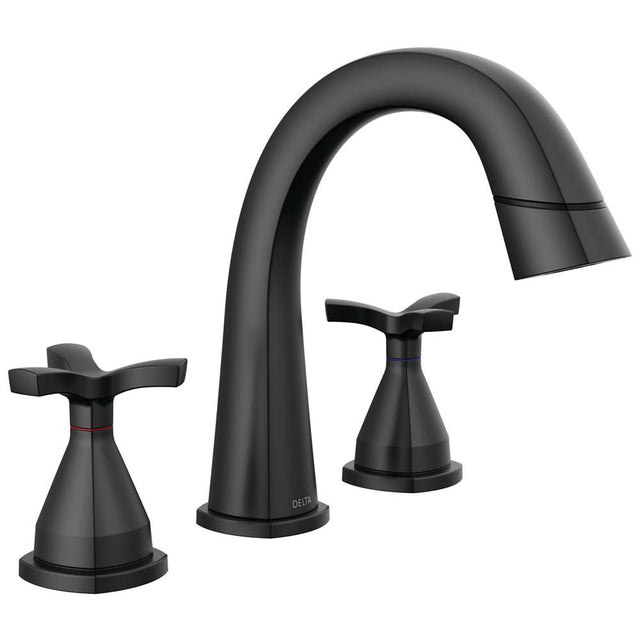 Delta Faucet - Stryke Two Handle Widespread Pull Down Bathroom Faucet - Matte Black