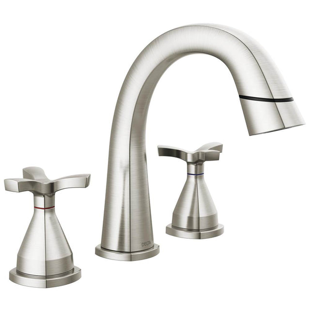 Delta Faucet - Stryke Two Handle Widespread Pull Down Bathroom Faucet - LumicoatÂ® Stainless