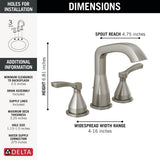 Stryke Two Handle Widespread Bathroom Faucet With Pop-Up Drain
