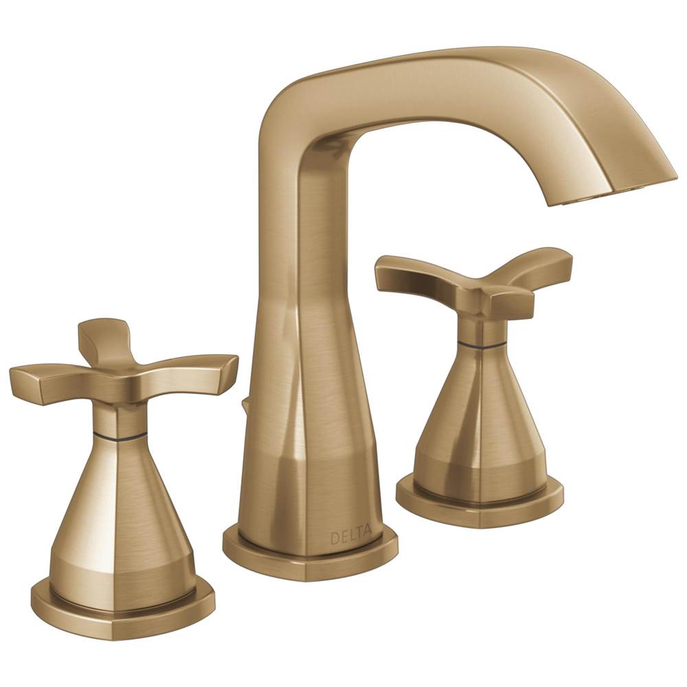 Delta Faucet - Stryke Two Handle Widespread Bathroom Faucet With Pop-Up Drain - Lumicoat Champagne Bronze
