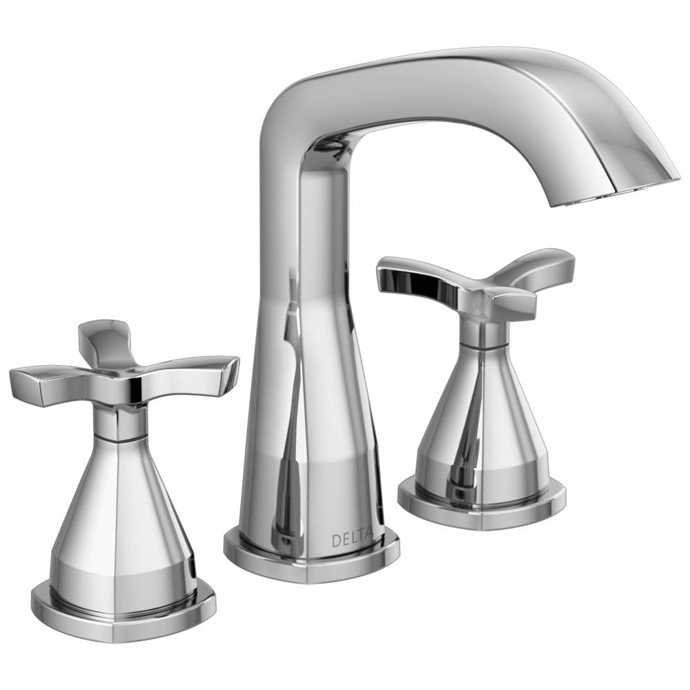 Delta Faucet - Stryke Two Handle Widespread Bathroom Faucet With Pop-Up Drain - Lumicoat Chrome