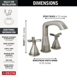 Stryke Two Handle Widespread Bathroom Faucet With Pop-Up Drain