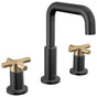 Delta Faucet - NicoliE Two Handle Widespread Bathroom Faucet - Matte Black / Champagne Bronze
