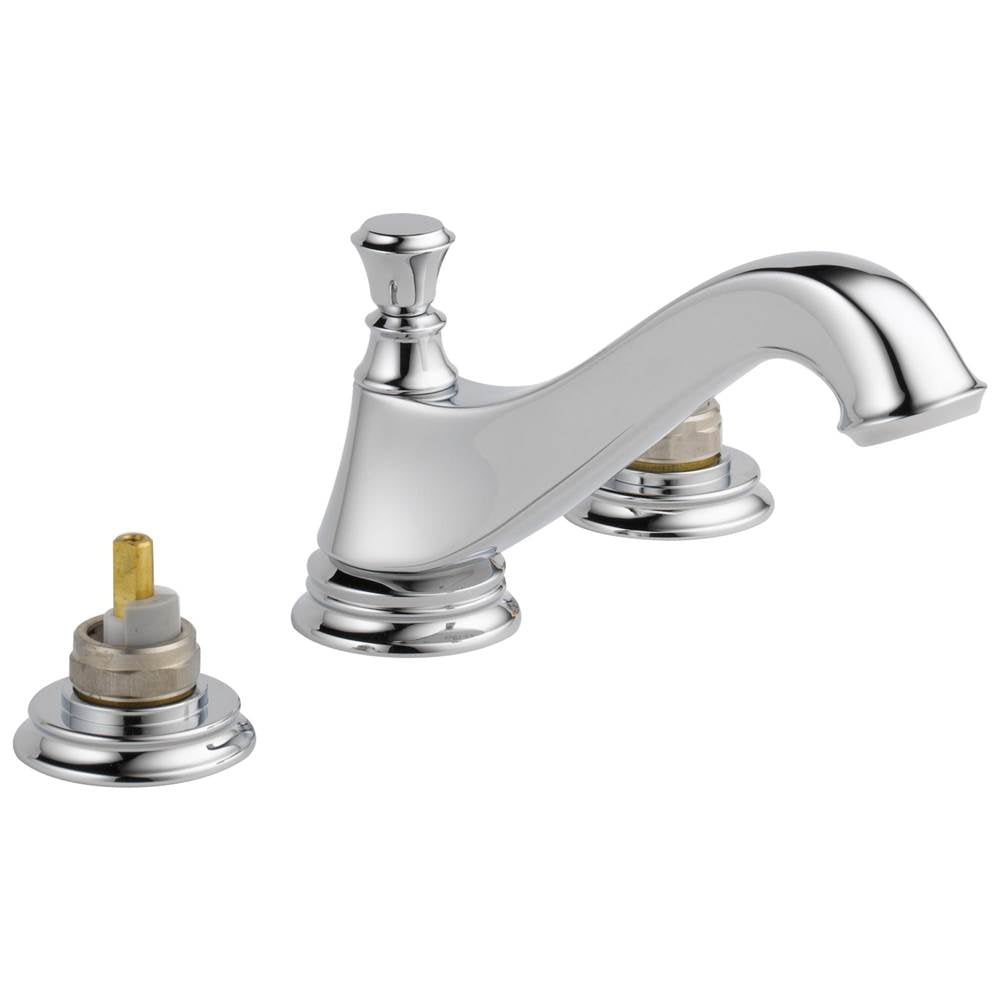 Delta Faucet - CassidyE Two Handle Widespread Bathroom Faucet - Low Arc Spout - Less Handles - Chrome