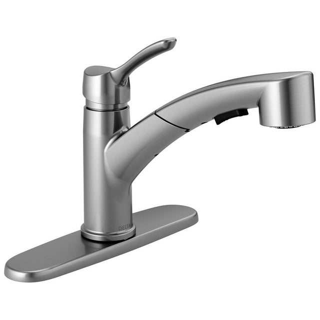 Delta Faucet - CollinsE Single Handle Tract-Pack Pull-Out Kitchen Faucet - Arctic Stainless