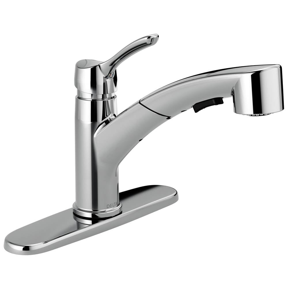 Delta Faucet - CollinsE Single Handle Tract-Pack Pull-Out Kitchen Faucet - Chrome