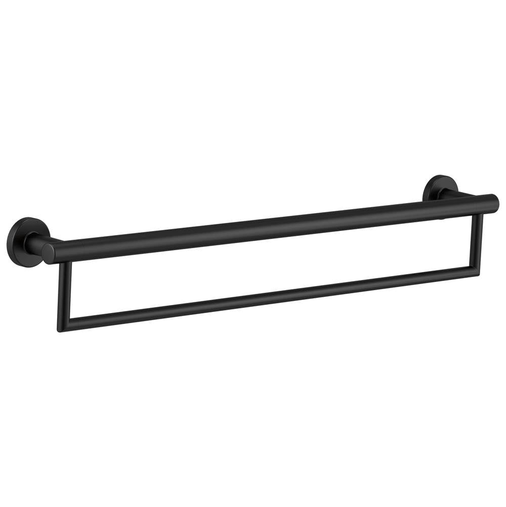 Delta Faucet - BathSafety 24'' Contemporary Towel Bar with Assist Bar - Matte Black