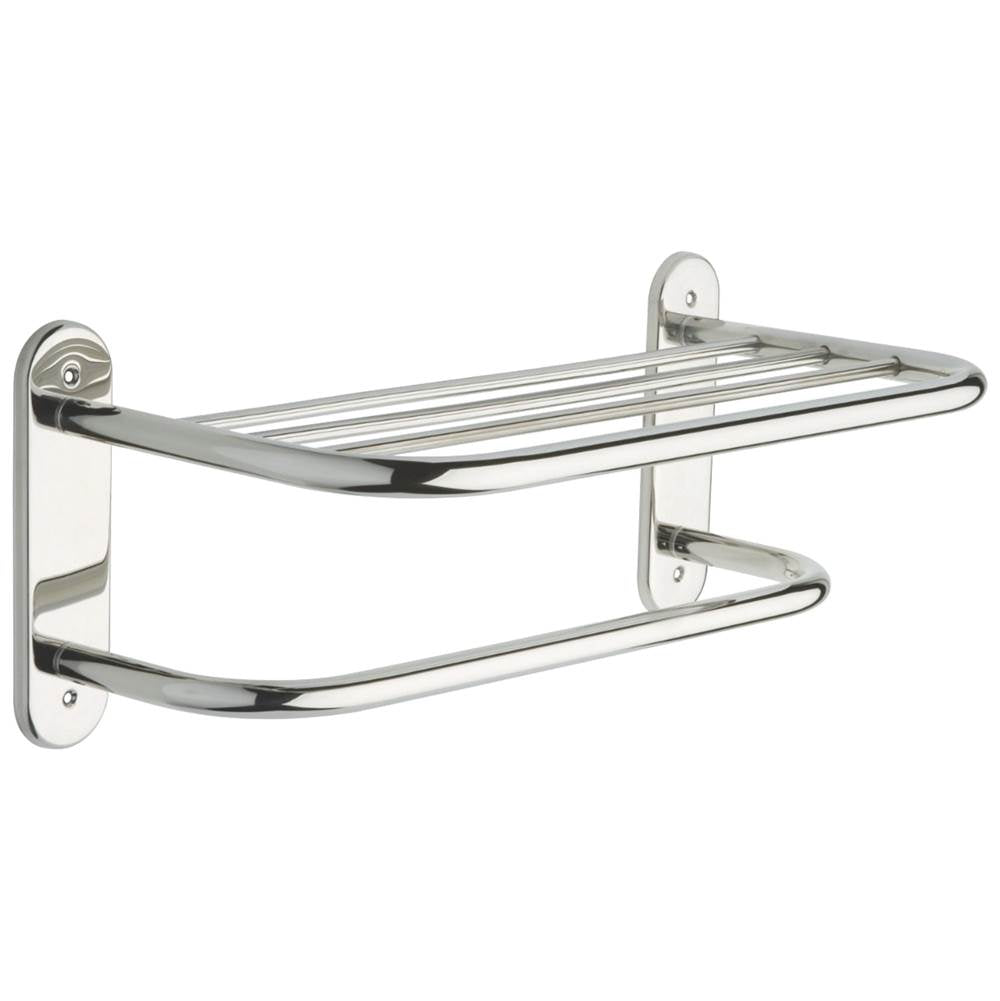 Delta Faucet - Other 18'' Metal Towel Shelf with One Bar, Exposed Mounting - Chrome