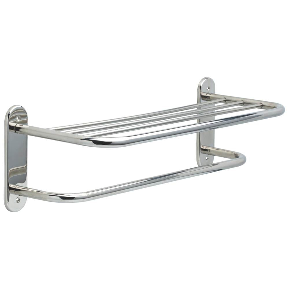 Delta Faucet - Other 24'' Metal Towel Shelf with One Bar, Exposed Mounting - Chrome