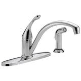 Delta Faucet - CollinsE Single Handle Kitchen Faucet with Spray - Chrome