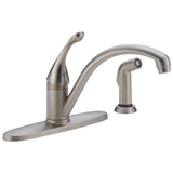 Delta Faucet - CollinsE Single Handle Kitchen Faucet with Spray - Stainless
