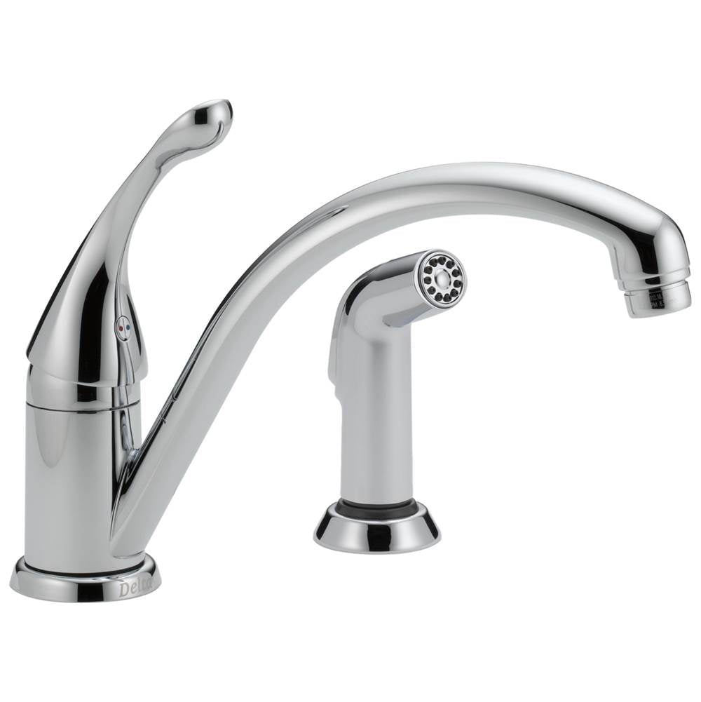 Delta Faucet - CollinsE Single Handle Kitchen Faucet with Spray - Chrome