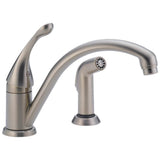 Delta Faucet - CollinsE Single Handle Kitchen Faucet with Spray - Stainless