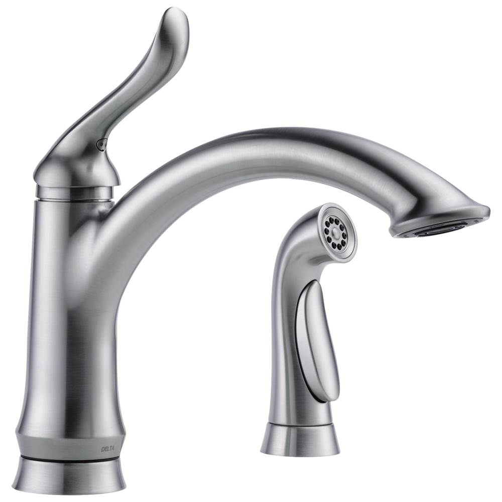 Delta Faucet - LindenE Single Handle Kitchen Faucet with Spray - Arctic Stainless