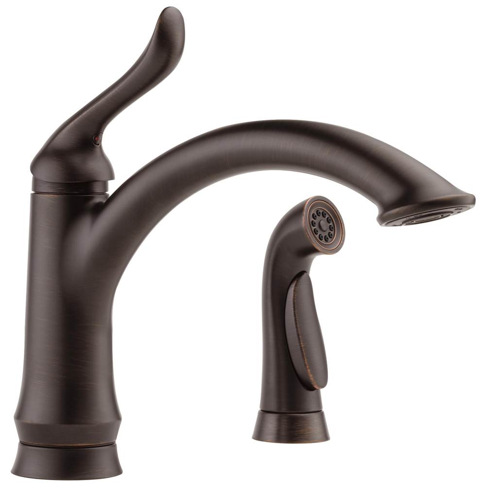 Delta Faucet - LindenE Single Handle Kitchen Faucet with Spray - Venetian Bronze