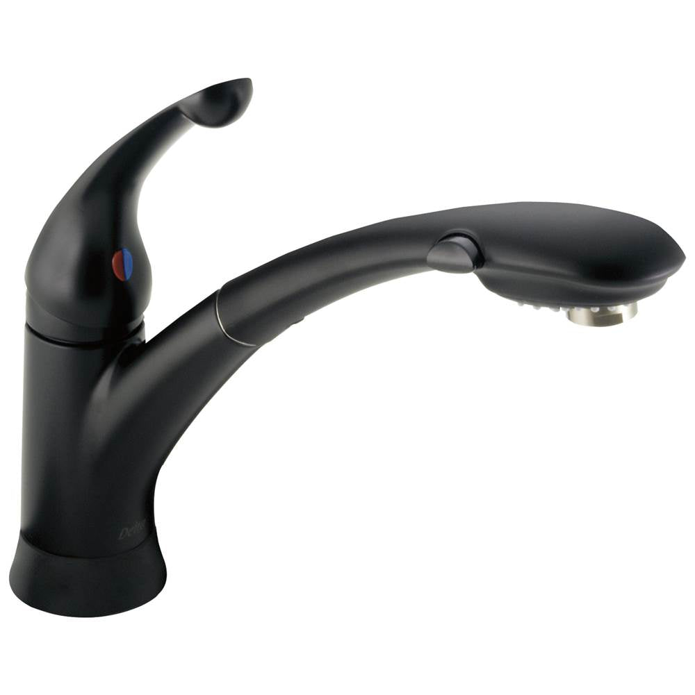 Delta Faucet - Signature Pullouts Single Handle Pull-Out Kitchen Faucet - Matte Black