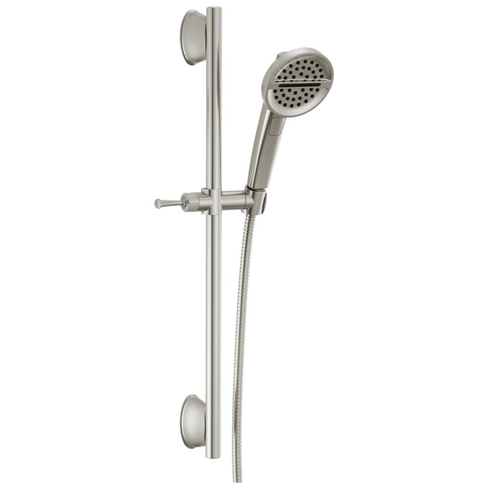 Delta Faucet - Universal Showering Components 3-Setting Slide Bar Handshower - LumicoatÂ® Stainless