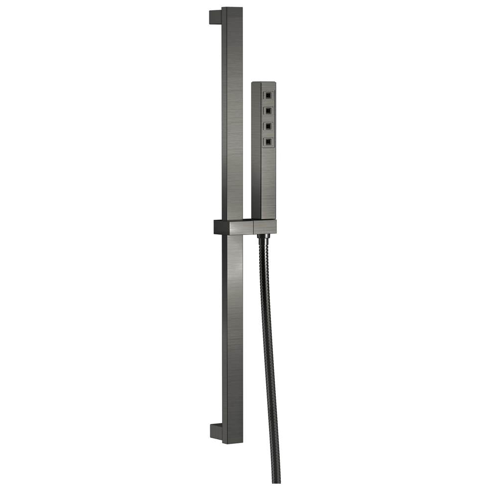 Delta Faucet - Universal Showering Components H2Okinetic Single-Setting Slide Bar Hand Shower - LumicoatÂ® Black Stainless