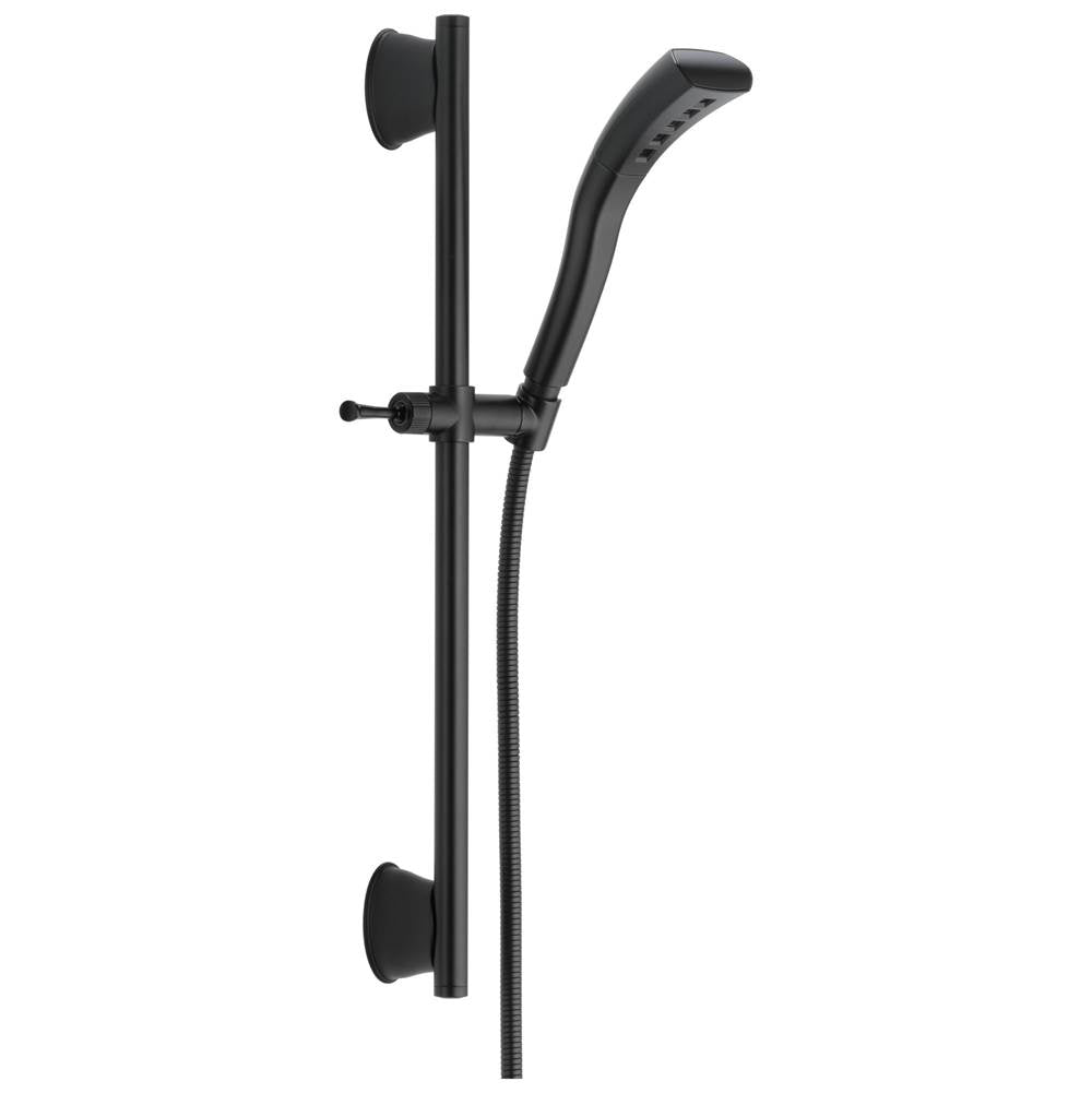 Delta Faucet - Universal Showering Components Single-Setting H2Okinetic Slide Bar Hand Shower - Matte Black