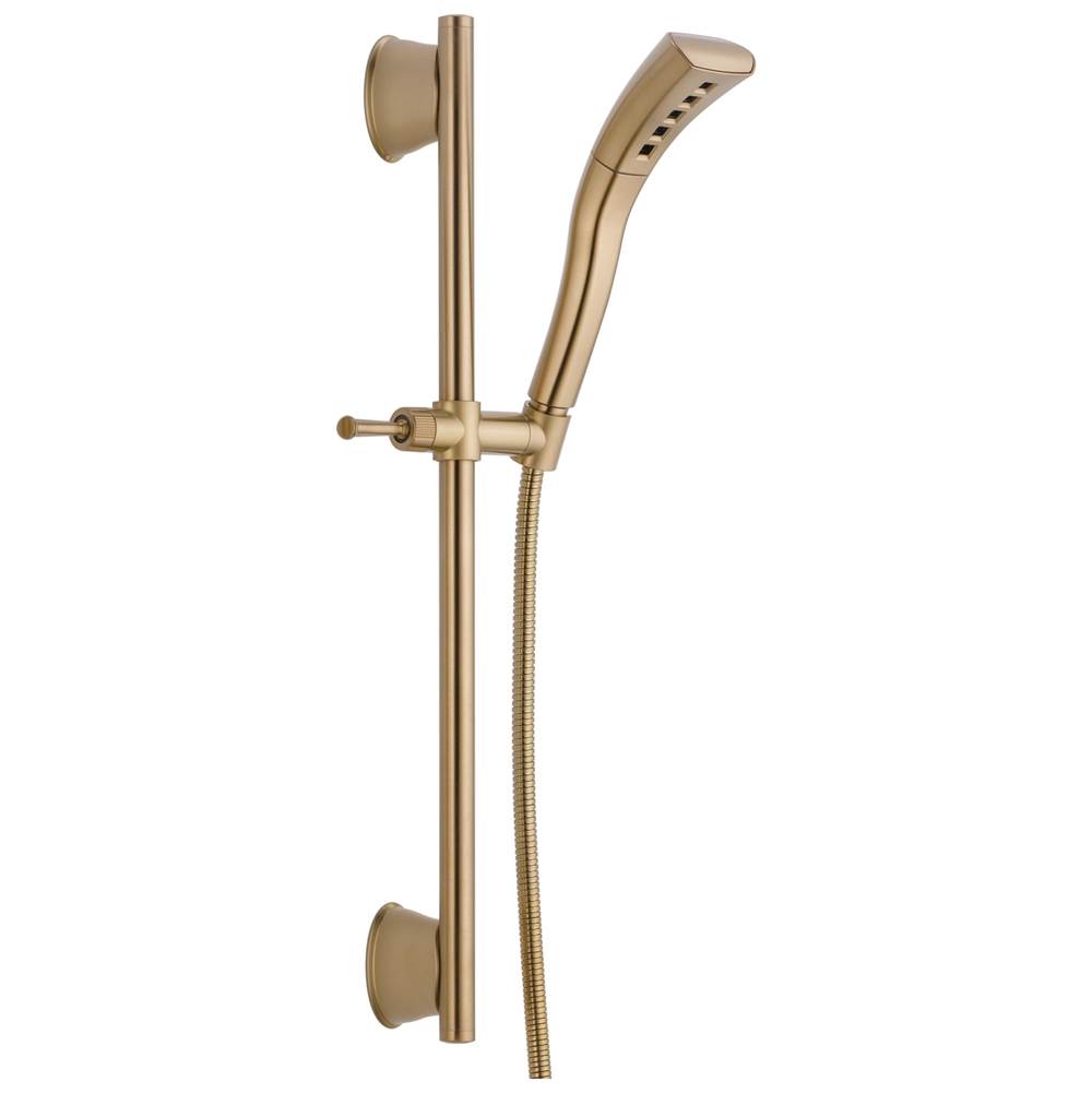 Delta Faucet - Universal Showering Components H2OKineticSingle-Setting Slide Bar Hand Shower - Champagne Bronze