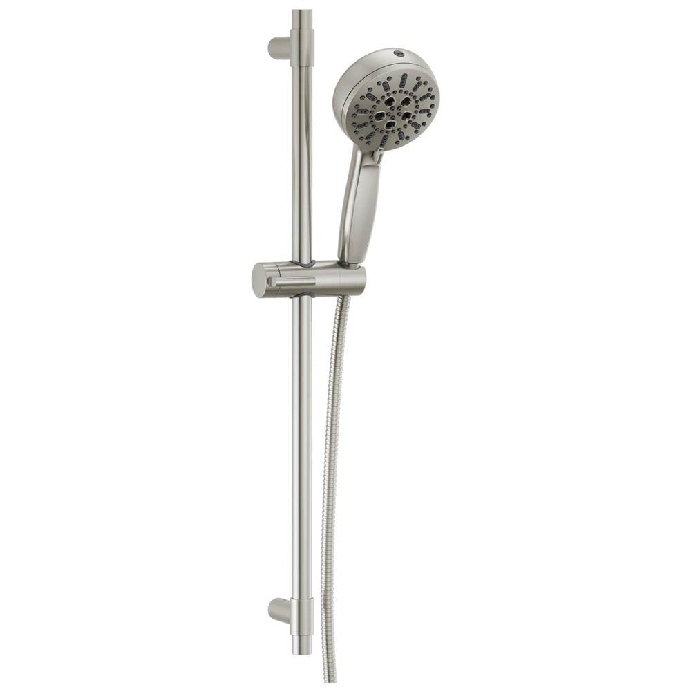 Delta Faucet - Universal Showering Components 7-Setting Slide Bar Hand Shower with Cleaning Spray - LumicoatÂ® Stainless
