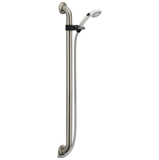 Delta Faucet - Universal Showering Components Adjustable Slide Bar / Grab Bar 2-Setting Hand Shower - White