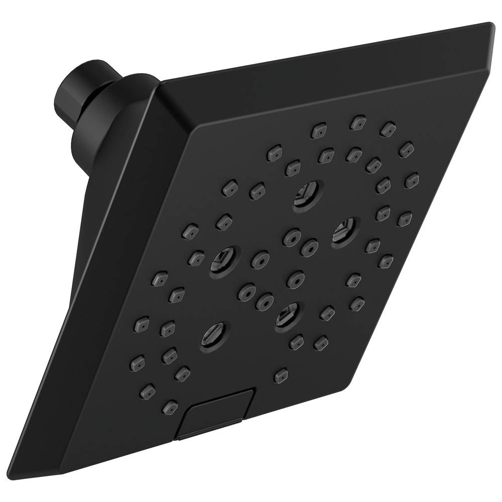 Delta Faucet - Universal Showering Components H2OKinetic5-Setting Angular Modern Raincan Shower Head - Matte Black