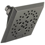 Delta Faucet - Universal Showering Components H2Okinetic 5-Setting Angular Modern Raincan Shower Head - LumicoatÂ® Black Stainless