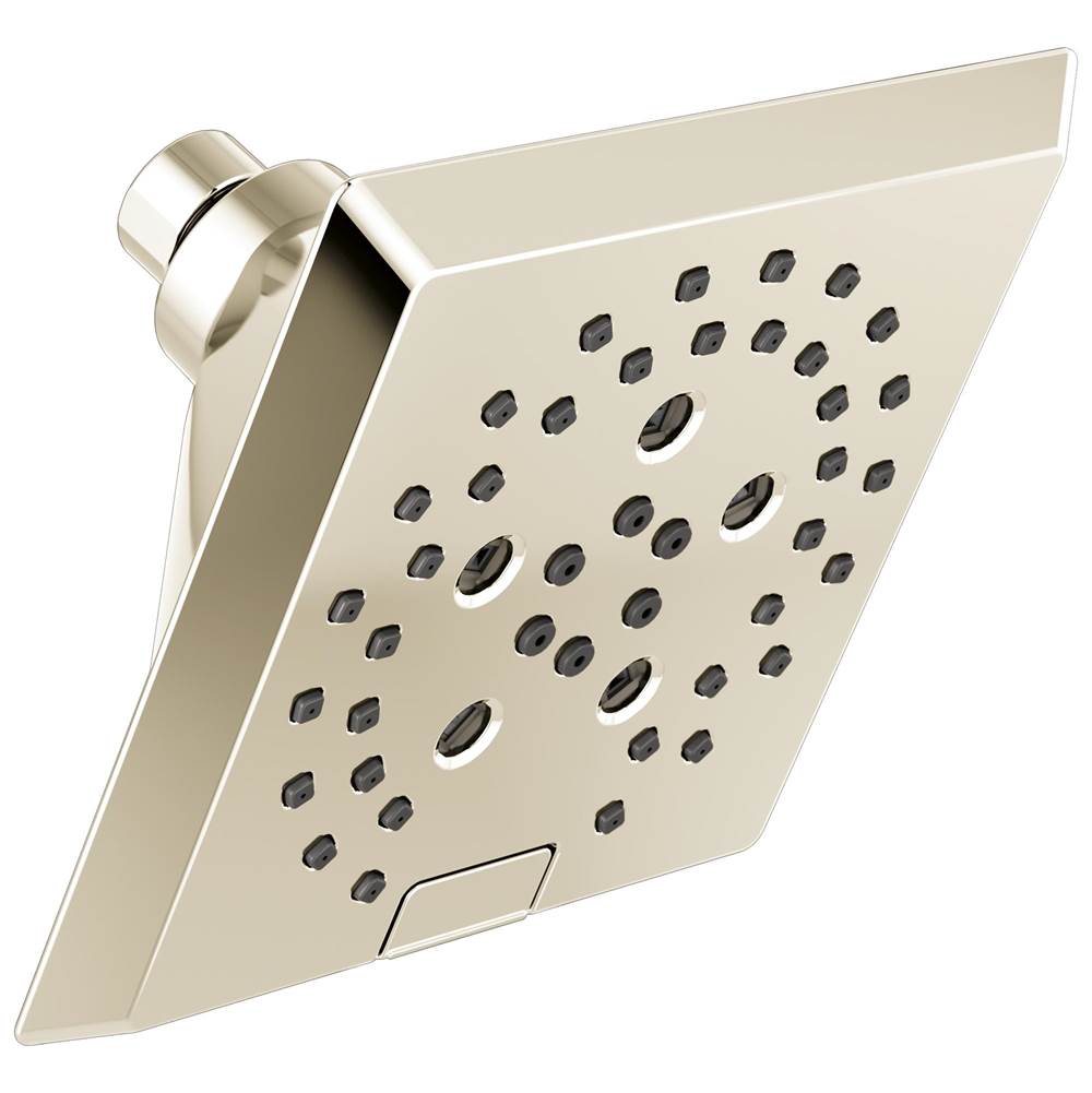 Delta Faucet - Universal Showering Components H2OKinetic5-Setting Angular Modern Raincan Shower Head - LumicoatÂ® Polished Nickel