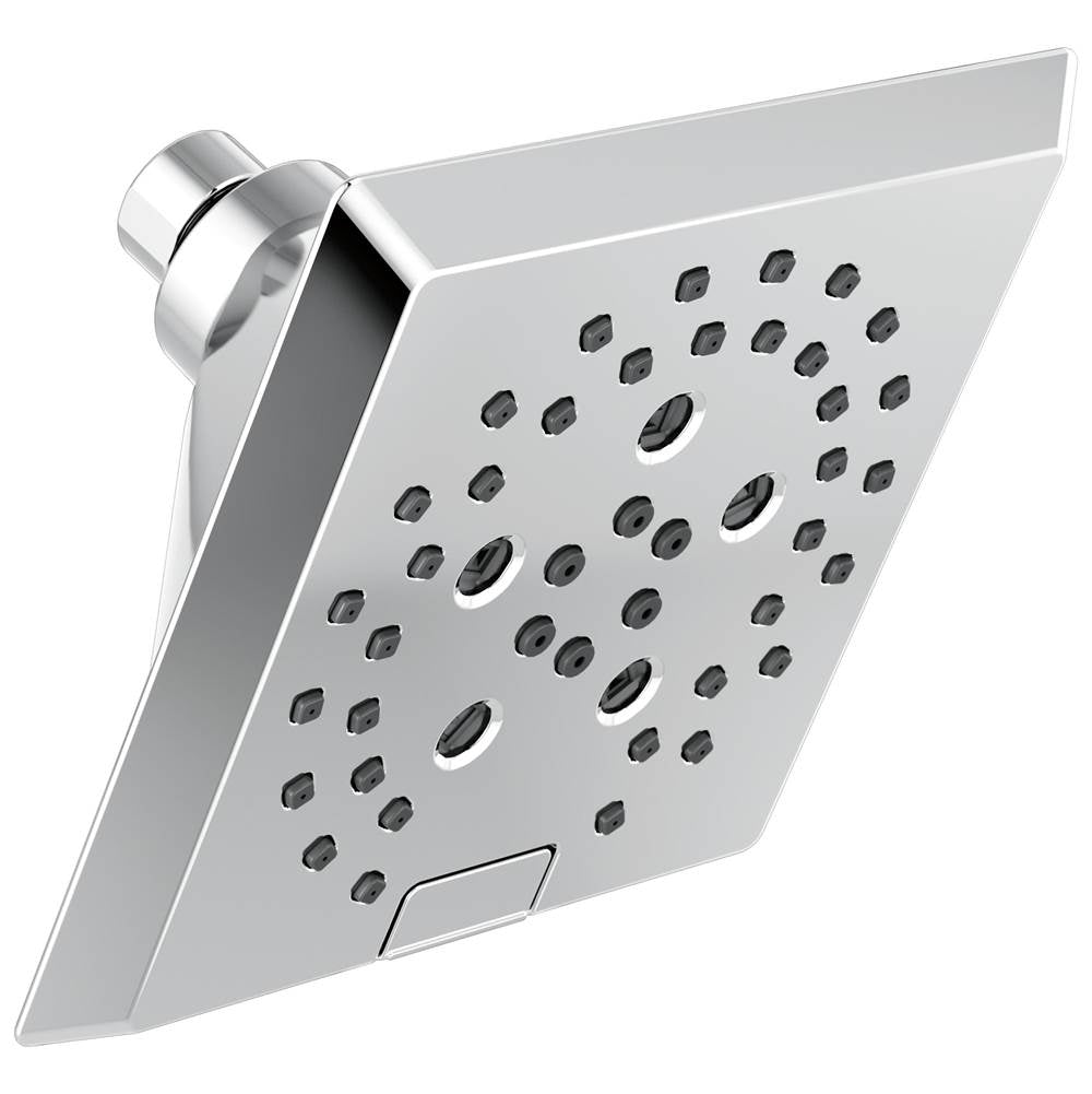Delta Faucet - Universal Showering Components H2OKinetic5-Setting Angular Modern Raincan Shower Head - LumicoatÂ® Chrome