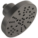 Delta Faucet - Universal Showering Components H2Okinetic 5-Setting Contempoary Round Raincan Shower Head - LumicoatÂ® Black Stainless