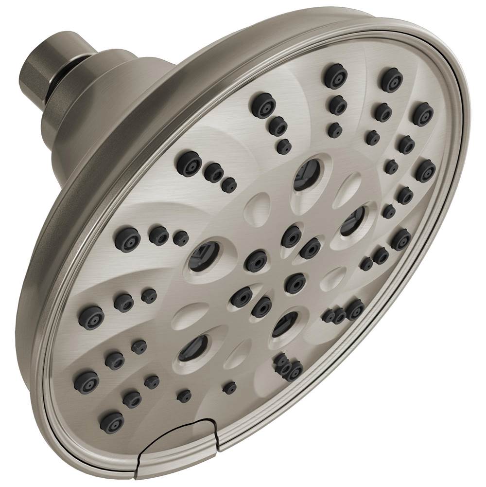 Delta Faucet - Universal Showering Components H2Okinetic 5-Setting Traditional Raincan Shower Head - LumicoatÂ® Stainless