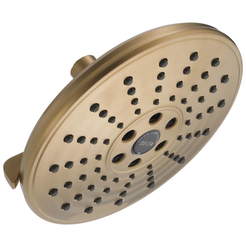 Delta Faucet - Universal Showering Components H2Okinetic 3-Setting Raincan Shower Head - LumicoatÂ® Champagne Bronze