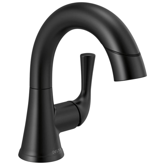Delta Faucet - KayraE Single Handle Pull-Down Bathroom Faucet - Matte Black