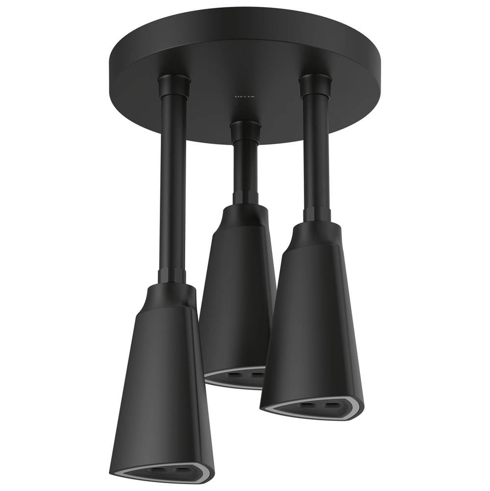 Delta Faucet - Universal Showering Components H2OKineticPendant Raincan Shower Head with LED Light - Matte Black