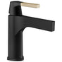 Delta Faucet - Zura Single Handle Bathroom Faucet - Less Pop Up - Matte Black / Champagne Bronze