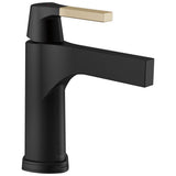 Delta Faucet - Zura Single Handle Bathroom Faucet - Matte Black / Champagne Bronze